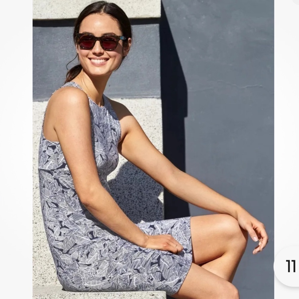 Athleta Santorini Palm Print Athletic Sports Dress